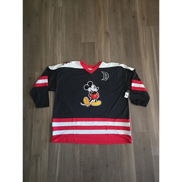 Disneyland Tops - Disney Parks Mickey Red Black Hockey Jersey Adult XL NWT 2025 Disneyland